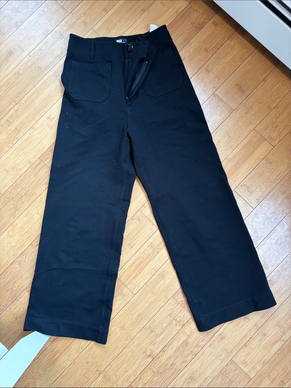 Maeve Black Wide-Leg Trousers